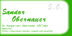 sandor obernauer business card